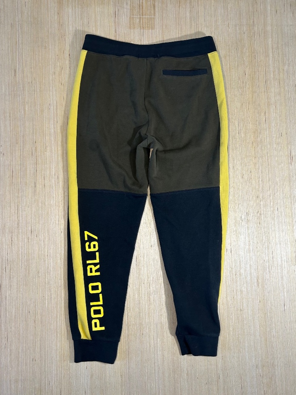 Polo Ralph Lauren Pants Mens M Black Colorblock Spell Out Tapered Slim Joggers - Picture 5 of 8